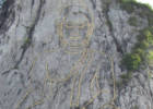Bouddha gravé au laser sur la colline, Pattaya, Thaïlande
